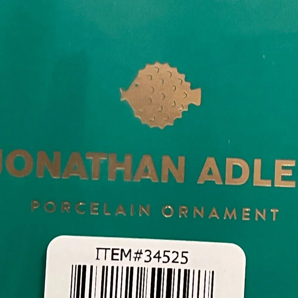 Jonathan Adler Menagerie Puffer Fish Ornament Porcelain Collectible‎ (holiday/x)
